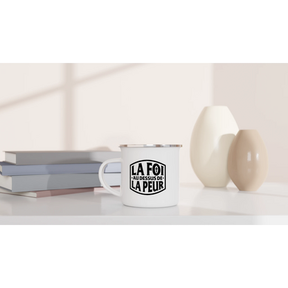 Mug chrétien en émail « 2 Timothée 1:7 » bureau