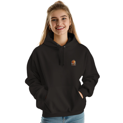Sweat à capuche chrétien femme « Yeshua Lion de Juda » noir face