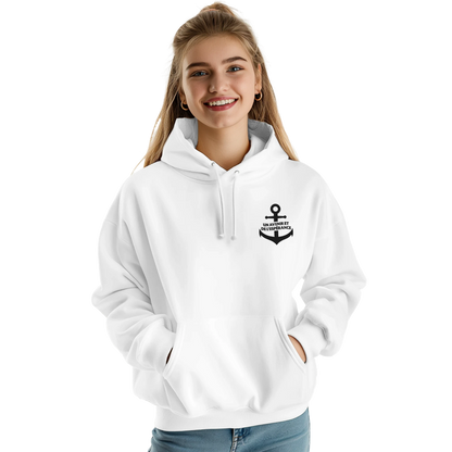 Sweat à capuche chrétien femme brodé « Jérémie 29:11 » blanc face