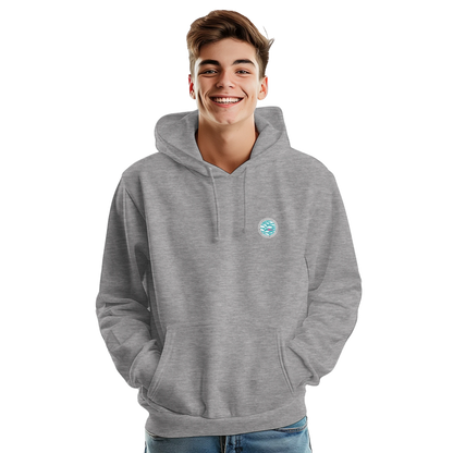 Sweat à capuche chrétien homme « Romains 12:2 » gris chiné face