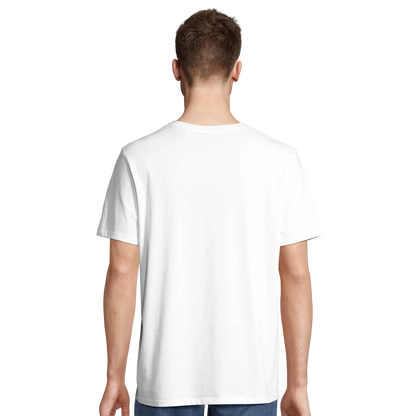 T-shirt chrétien homme en coton bio « Actes 1:8 » blanc dos