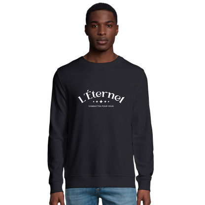 Sweat-shirt chrétien homme en coton bio « Deutéronome 3:22 » noir face