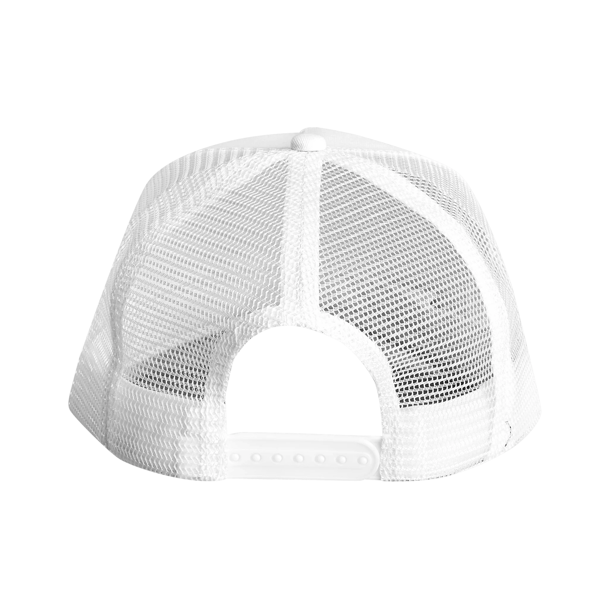 Casquette chrétienne Trucker Snapback « Dieu est amour » Blanche face arrière