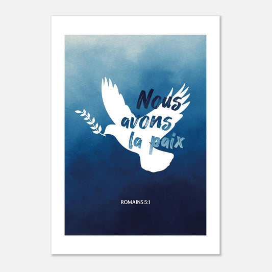 Poster d'art chrétien « Romains 5:1 » A1